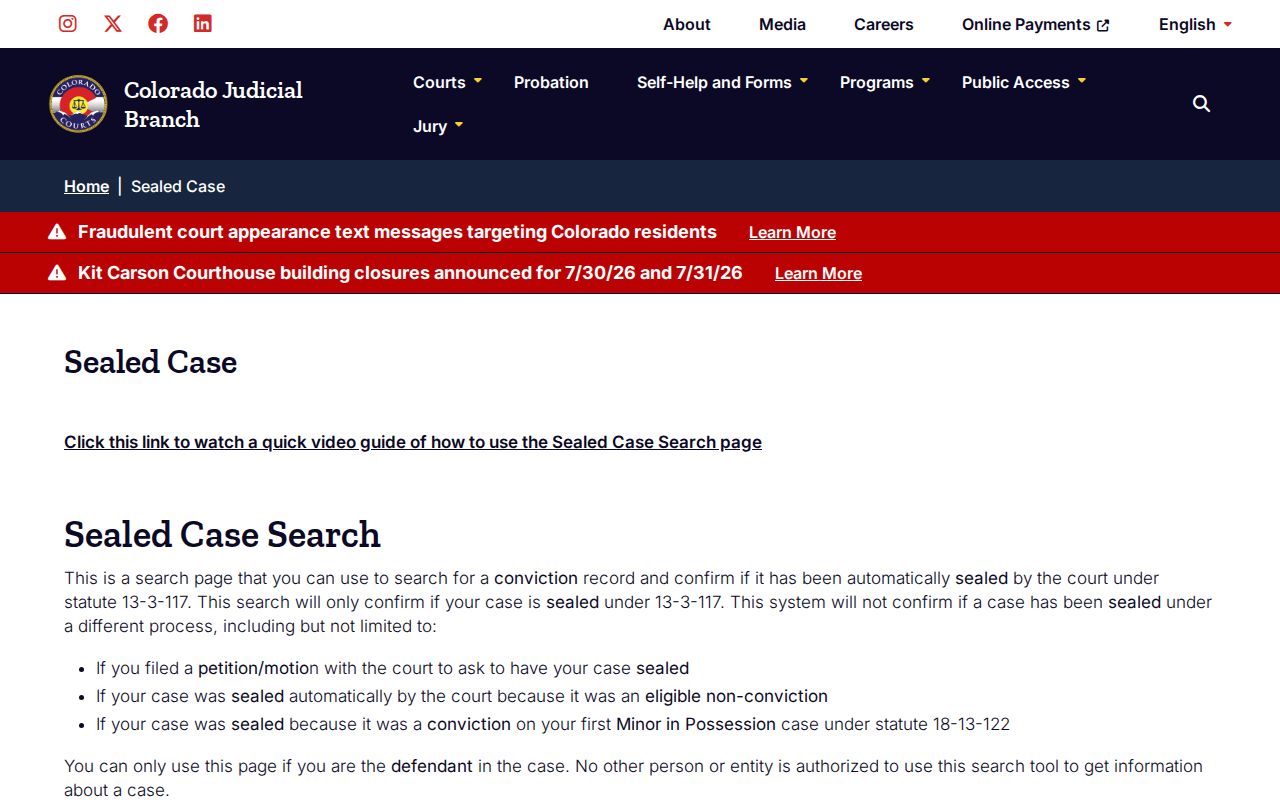 Lincoln County criminal court automatic sealing confirmation