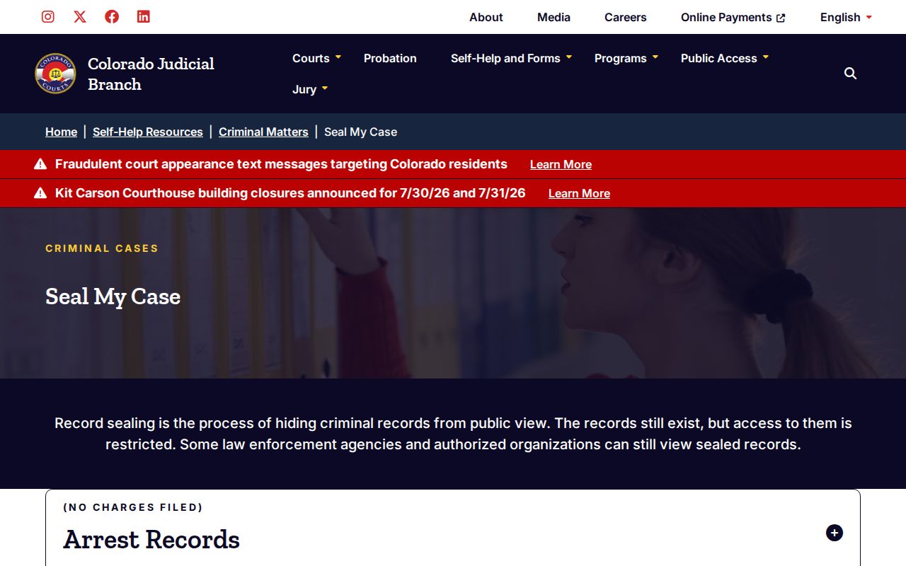 Lincoln County criminal court case sealing forms